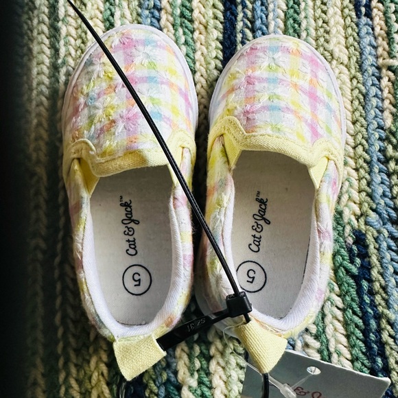 Cat & Jack Yellow and Pink Slip-On Sneakers - Picture 2 of 4